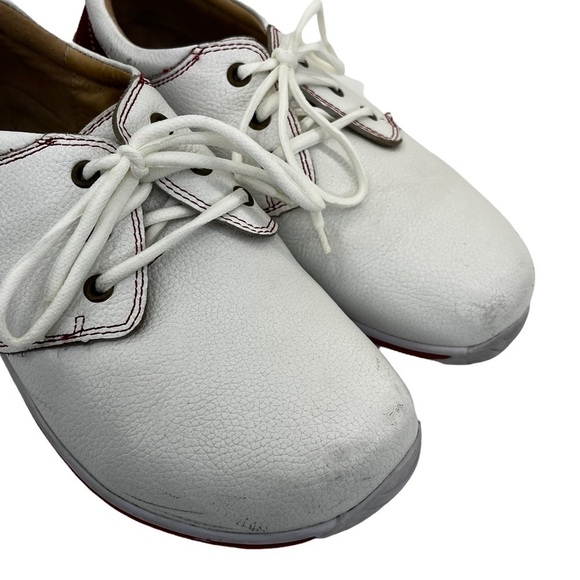 Alegria Men’s Alex White/Red Leather Nursing Professional Working Lace Up Shoes - Picture 9 of 16